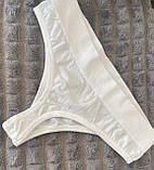 Білий комплект жіночої білизни (топ та стрінги), розмір S/M, фото 4