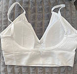 Білий комплект жіночої білизни (топ та стрінги), розмір S/M, фото 2