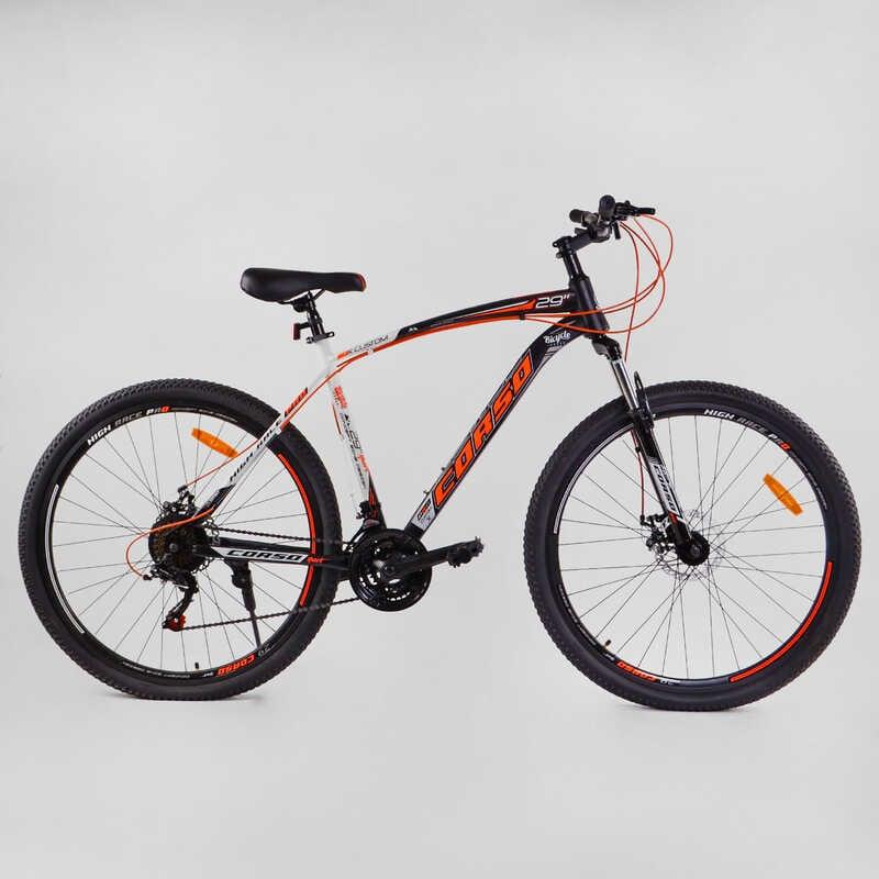 Велосипед спортивний CORSO 29 дюймів "HIGH RACE PRO" HR-89732 (1) сталева рама 21”, обладнання Shimano 21 швидкість, зібраний на