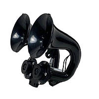 Сигнал-клаксон пневмо-електричний автомобільний "равлик" 12V-24V з двома горнами