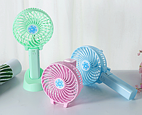 Мини вентилятор аккумуляторный с ручкой с USB зарядкой Handy mini fan Карманный вентилятор