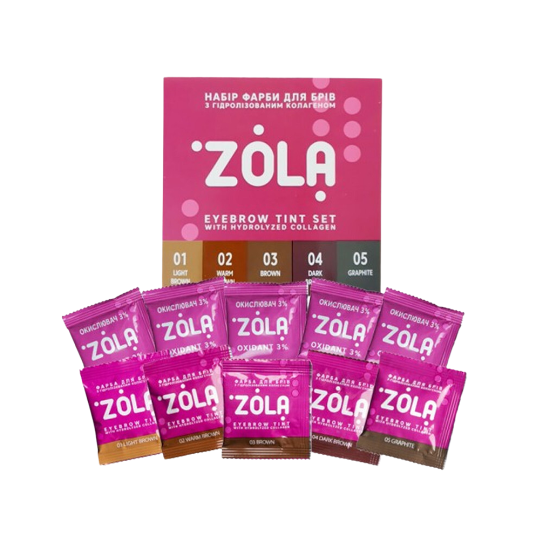 Набір фарб+окислювачі ZOLA EYEBROW TINT SET в саше по 5 мл, фото 1