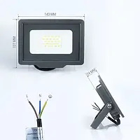 Светодиодный прожектор 20W S5-SMD-20-Slim 6200K 220V IP65