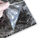 Настінна ПВХ плита сірий темно-сірий мармур 600*600*3mm (OS-KL8155) (S), фото 4