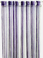 Модные нитевые шторки с люрексом фиолетовый+сиреневый+белый