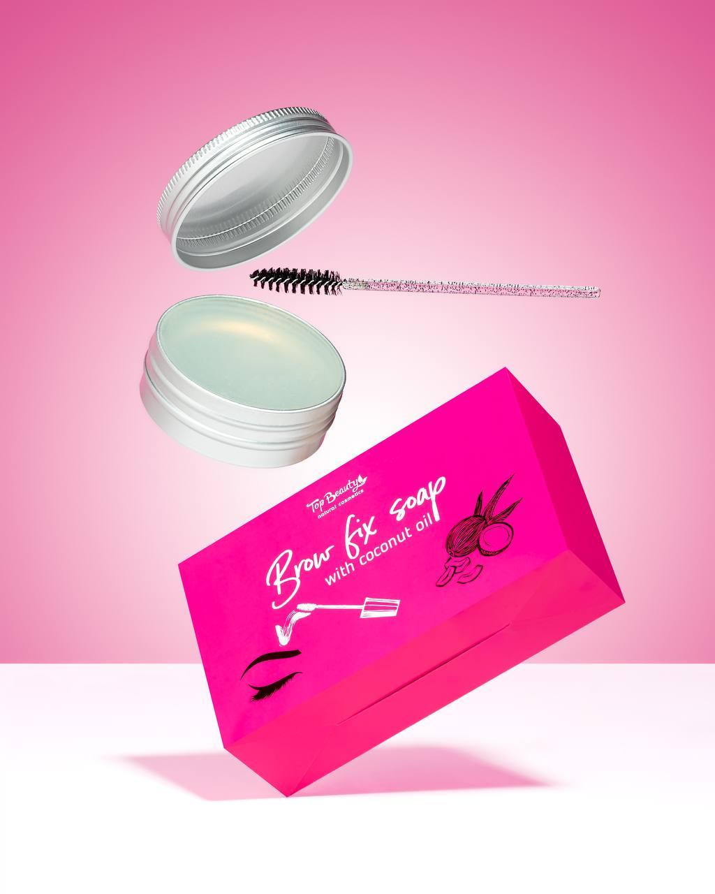 Мило-фіксатор для укладання брів з кокосовою олією Top Beauty Brow fix soap with coconut oil 30 гр, фото 1