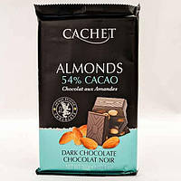 Бельгійський чорний шоколад з цілим мигдалем Cachet Almonds 54% Cacao 300 г Бельгія