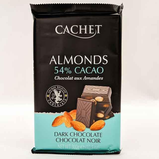 Cachet Almonds 54% Cacao черный шоколад с миндалем 300 г Бельгия - фото 1 - id-p681342156