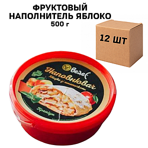 Ящик фруктового наповнювача яблуко з шматочками 500 г (в ящику 12 шт), фото 2