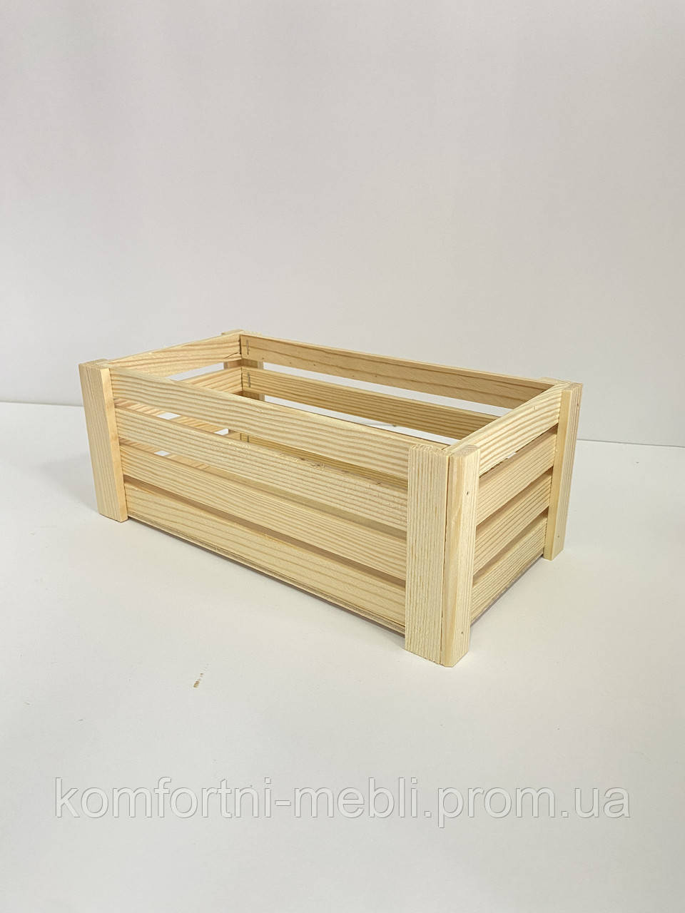 Ящик деревянный декоративный "Трио S" (10х26х14 см) Натуральный (не крашеный) - фото 1 - id-p1859651773