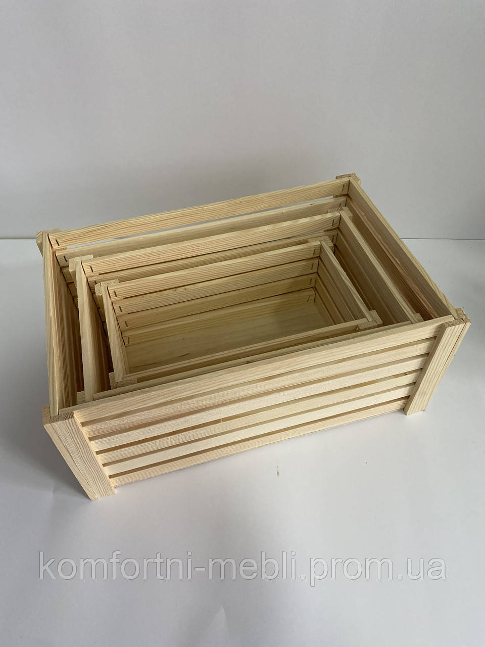 Ящик деревянный декоративный "Трио S" (10х26х14 см) Натуральный (не крашеный) - фото 4 - id-p1859651773