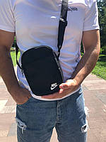 Барсетка мужская Nike (Найк) black сумка через плечо черная ТОП качества
