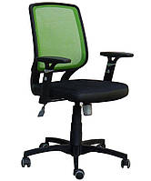 Кресло для персонала AMF офисное Онлайн сиденье Сетка черная/спинка Сетка салатовая