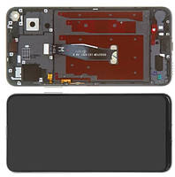 Дисплей Huawei Nova 5T модуль в сборе с тачскрином, черный, с рамкой, Original PRC