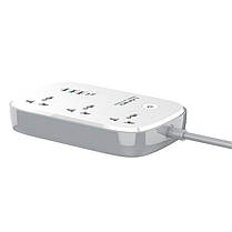 Підовжувач з USB 2 метри Ldnio SCW3451 3USB Type-C 3 розетки QC Wi-Fi White (N019947), фото 4