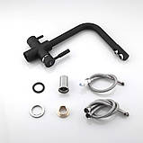 Змішувач для кухні Frap F4352-7 на дві води, чорний, фото 5