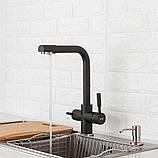 Змішувач для кухні Frap F4352-7 на дві води, чорний, фото 2