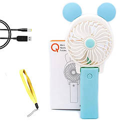 Портативний міні вентилятор Cat на USB, Голубий / Маленький вентилятор / Ручний вентилятор