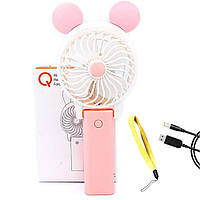 Портативный мини вентилятор Cat на USB, Розовый / Маленький вентилятор / Ручной вентилятор