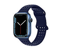 Ремешок силиконовый Hoco Sport Band для смарт часов Apple Watch 38/ 40/ 41mm с перфорацией. Синий.