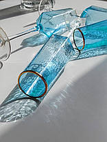 Набір 6 келихів для шампанського з блакитного скла Кристал 180 мл, фото 3