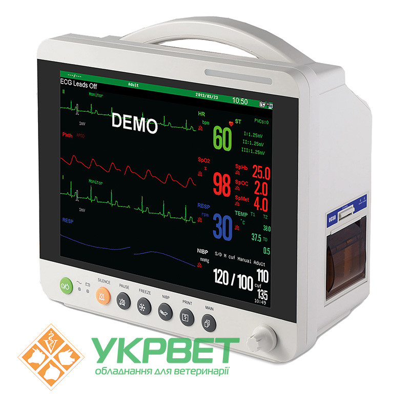 Ветеринарний монітор пацієнта VetMonitor PM-600 ( ECG, NIBP, SPO2, TEMP )