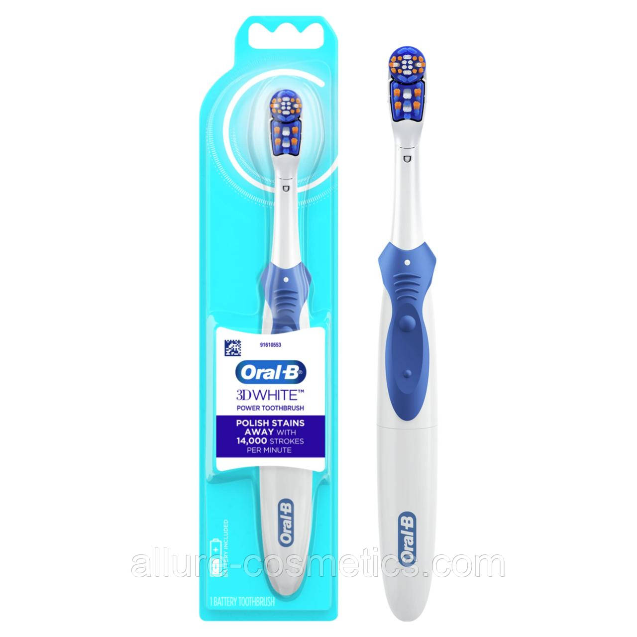 Електрична зубна щітка зі змінною насадкою Oral-B 3D White Battery Power Electric Toothbrush