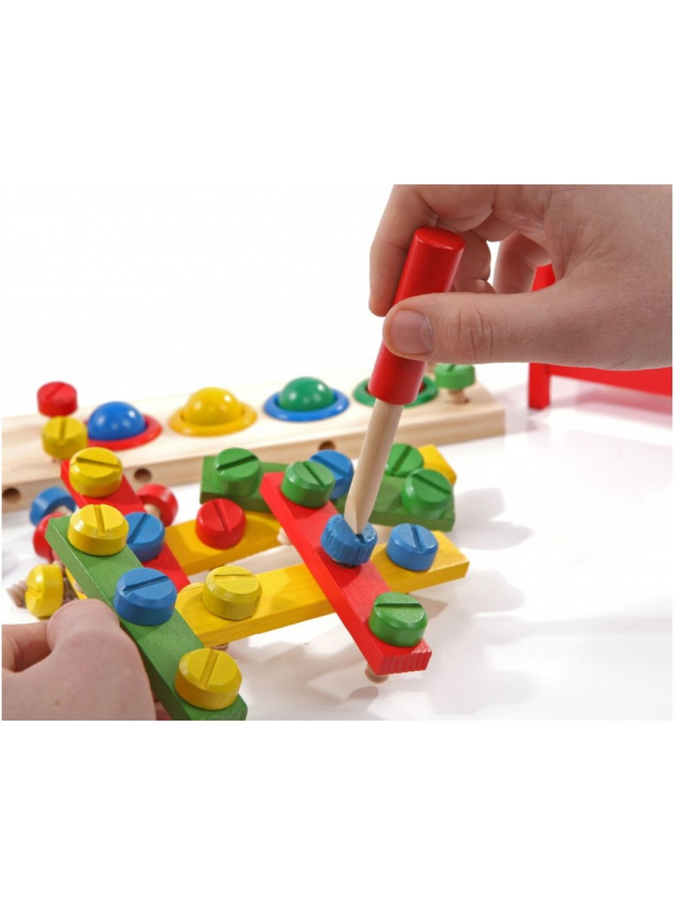 Дерев'яна розвиваюча іграшка стучалка машинка-конструктор Fun Toys М00727 - фото 5 - id-p1859700001