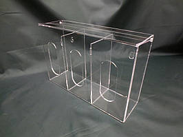 Настінний диспенсер для одноразових медичних масок на 3 відділи