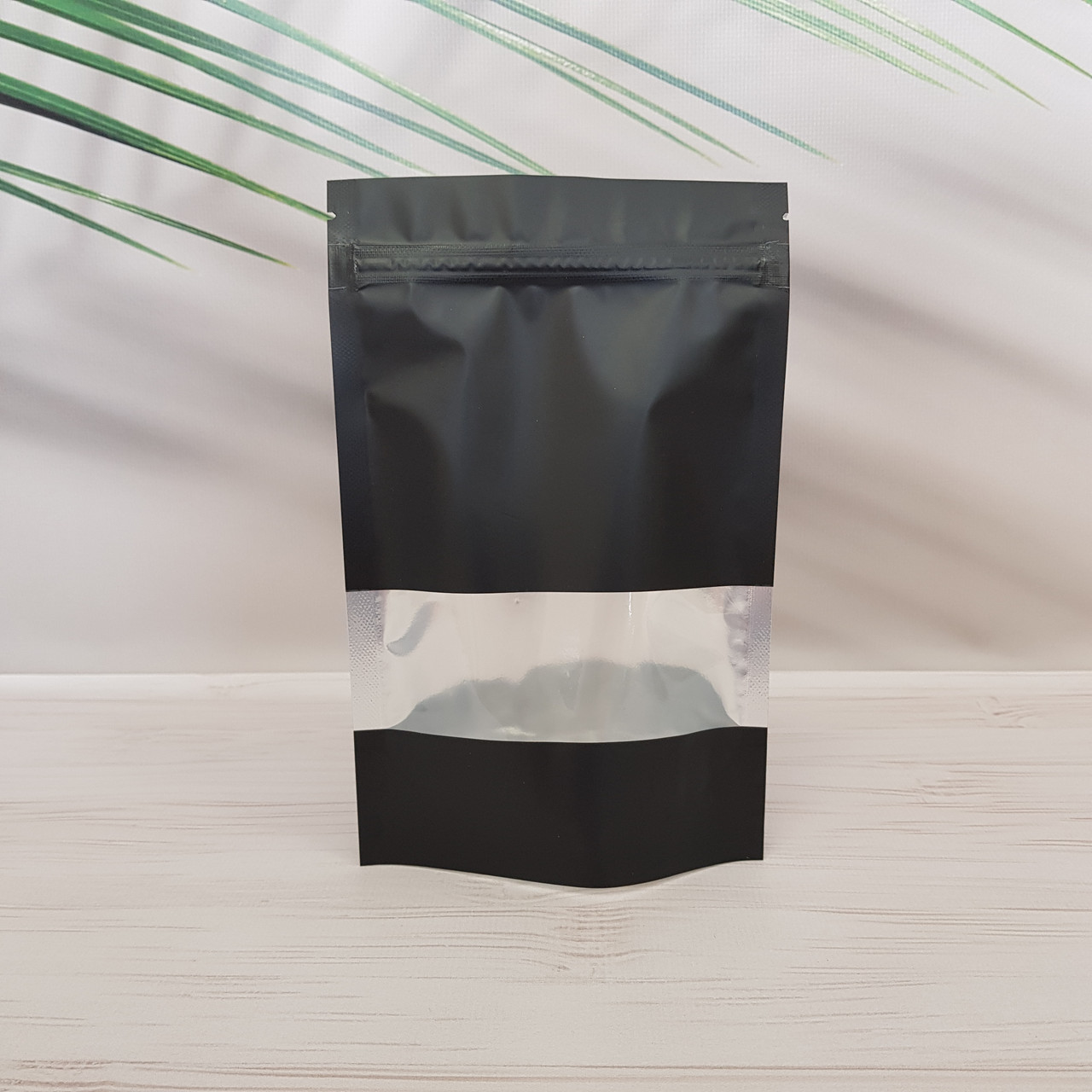 Купить Дой-Пак с зип замком и окном 150 г черный 130х200 - 1156726031