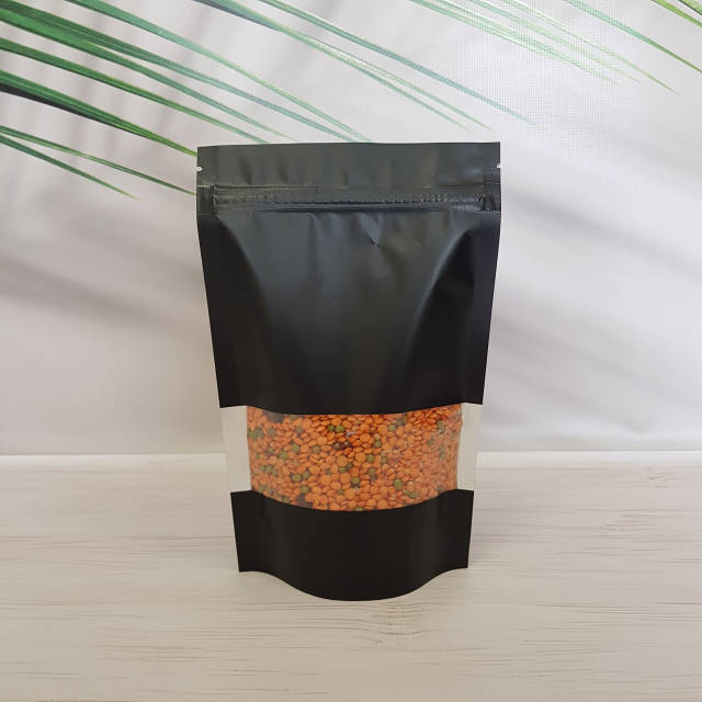 Купить Дой-Пак с зип замком и окном 150 г черный 130х200 - 1156726031