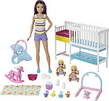 Уцінка Барбі скіпер із ліжечком і двома малюками Barbie Skipper Babysitters Inc Dolls Playset Skipper GFL38, фото 5