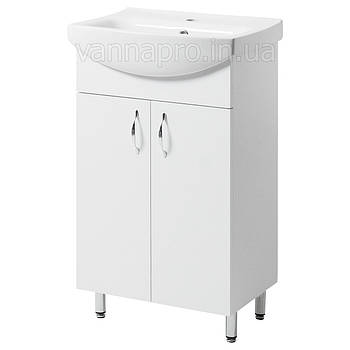 Тумба ЮВВІС для ванної кімнати 50 см біла підлогова ЕКО з умивальником CERSANIA