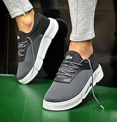 Чоловічі кросівки Lacoste кеди Лакоста сірі білі чорні хакі літні легкі сітка