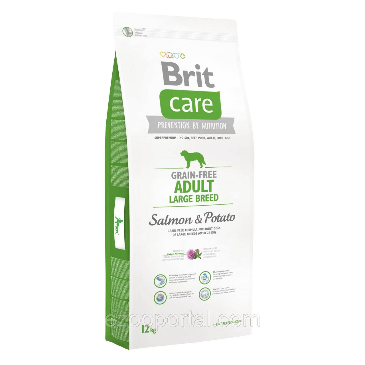 Сухий корм Brit Care для дорослих собак великих порід GF Adult Large Breed Salmon & Potato 12кг