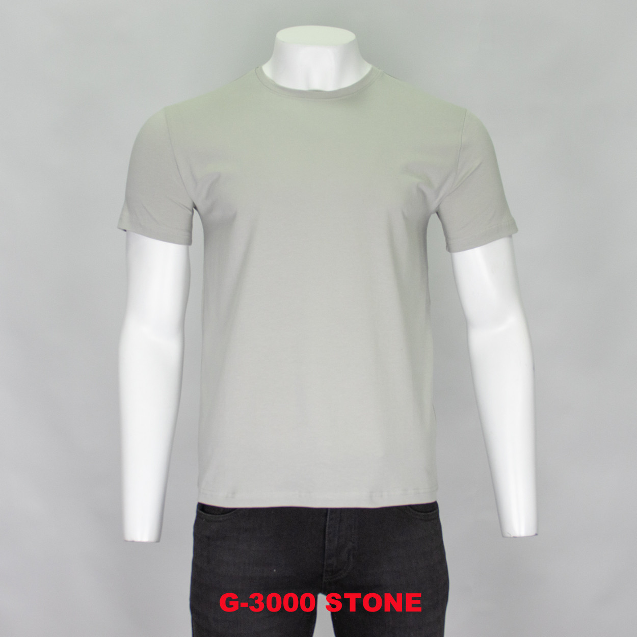 Футболка чоловіча NOVEL G-3000 STONE 95% бавовна 5% еластан L(Р)