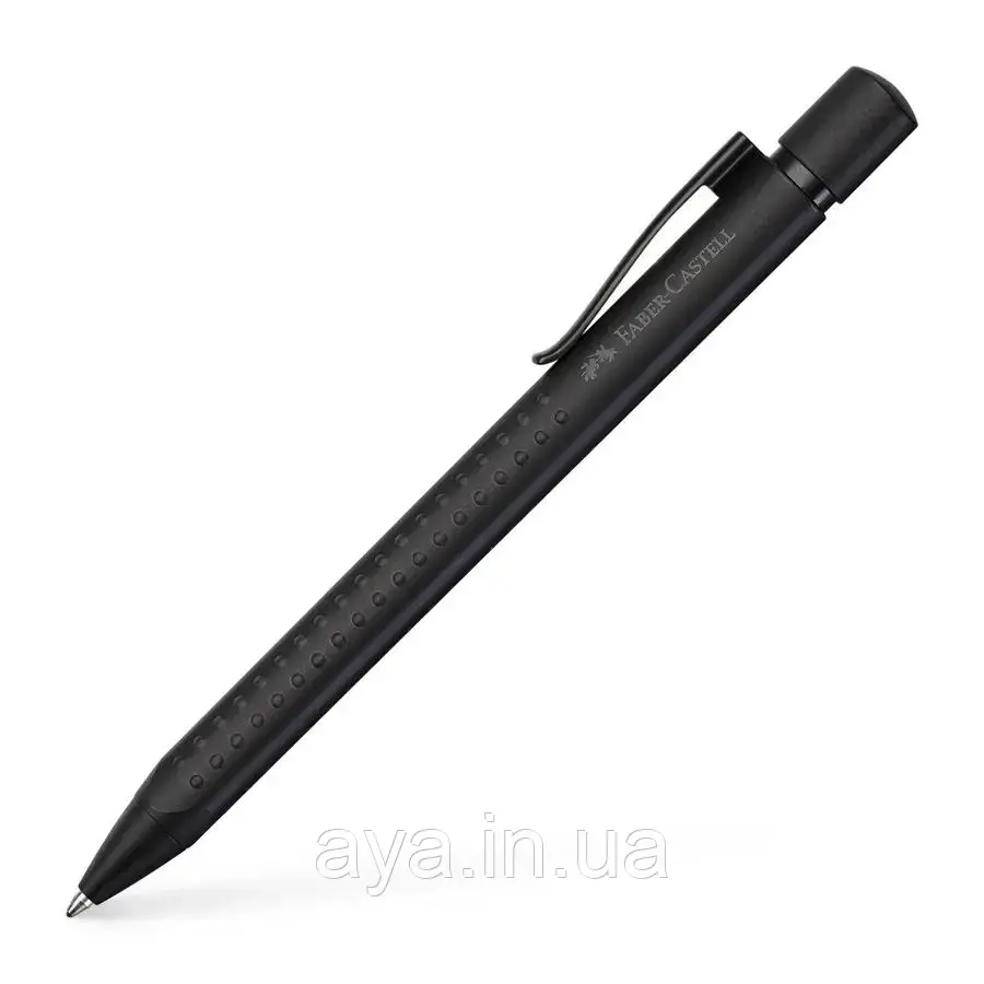 Ручка кулькова Grip Edition Faber-Castell (стриж. XB 1мм синій, корп. матовий чорний, ЧОРНА КЛІПСА) 144172, фото 1