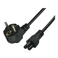 Шнур мережевий до ноутбука 3x0.75 мм, 1,8 м, чорний