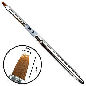 Трансформер пензлик овал №2 (металевий) - для гелевого та акрилового нарощування нігтів