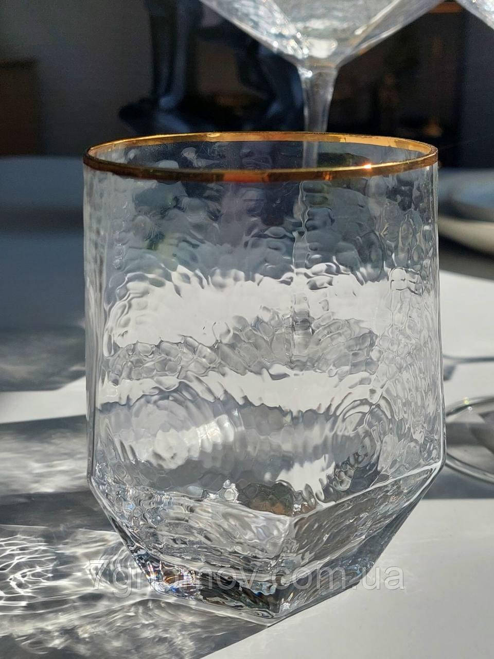 Набір 6 склянок для напоїв з прозорого скла Кристал 450 мл