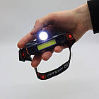 Налобний LED ліхтар акумуляторний BL-8101 XPE+COB / Світлодіодний магнітний ліхтарик на лоб, фото 7