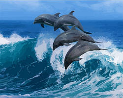 Картина за номерами Дельфіни в морі mvo3080 40*50 см melmil