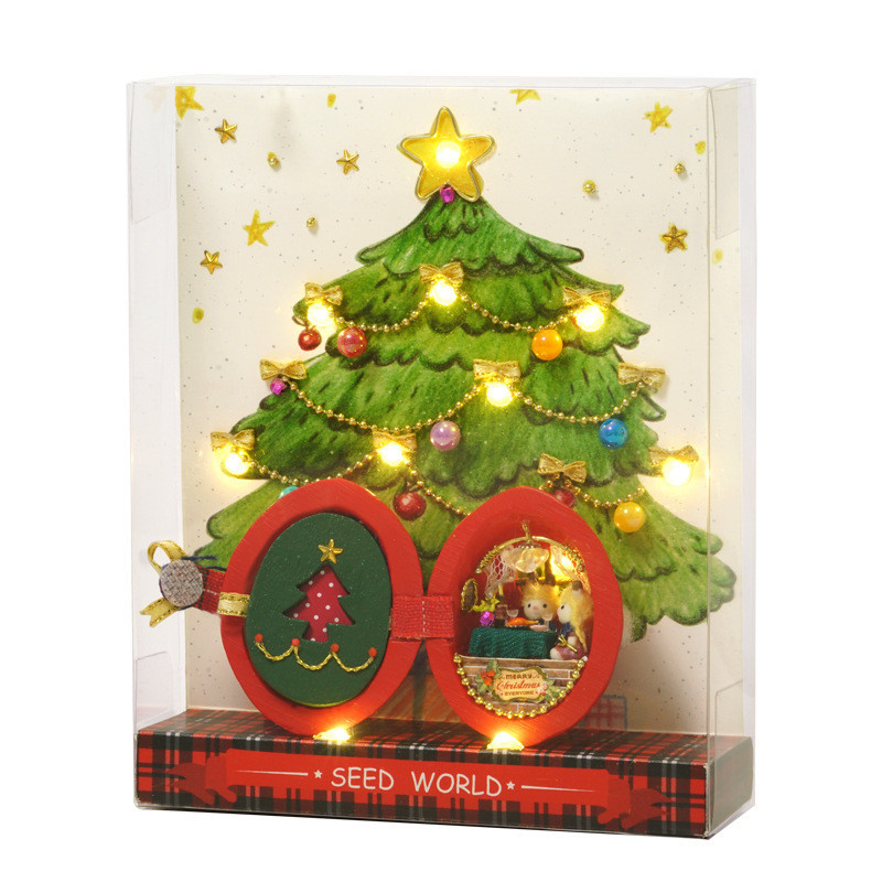 Конструктор для дітей Lesko DIY Cute Room R-007 Sweet Christmas мікросвіт у горіхі 50 деталей Різнобарвний
