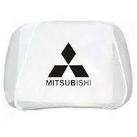 Чехлы на подголовники белые (2 шт) MITSUBISHI