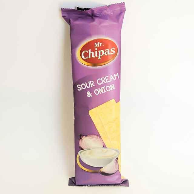 Чипсы Mr. Chipas Sour cream onion со сметаной и луком без пальмового масла 75г - фото 1 - id-p1673433638