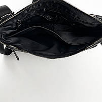 Чоловіча шкіряна сумка на та через плече H. T. Leather чорна, фото 7