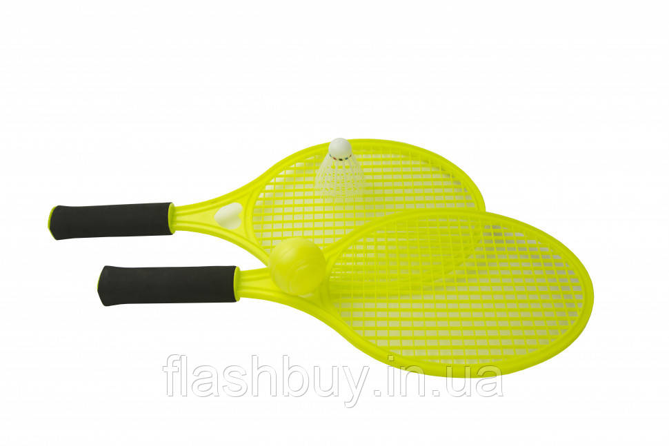 Дитячі ракетки для тенісу або бадмінтону M 5675 з м'ячиком і воланом (Жовтий)