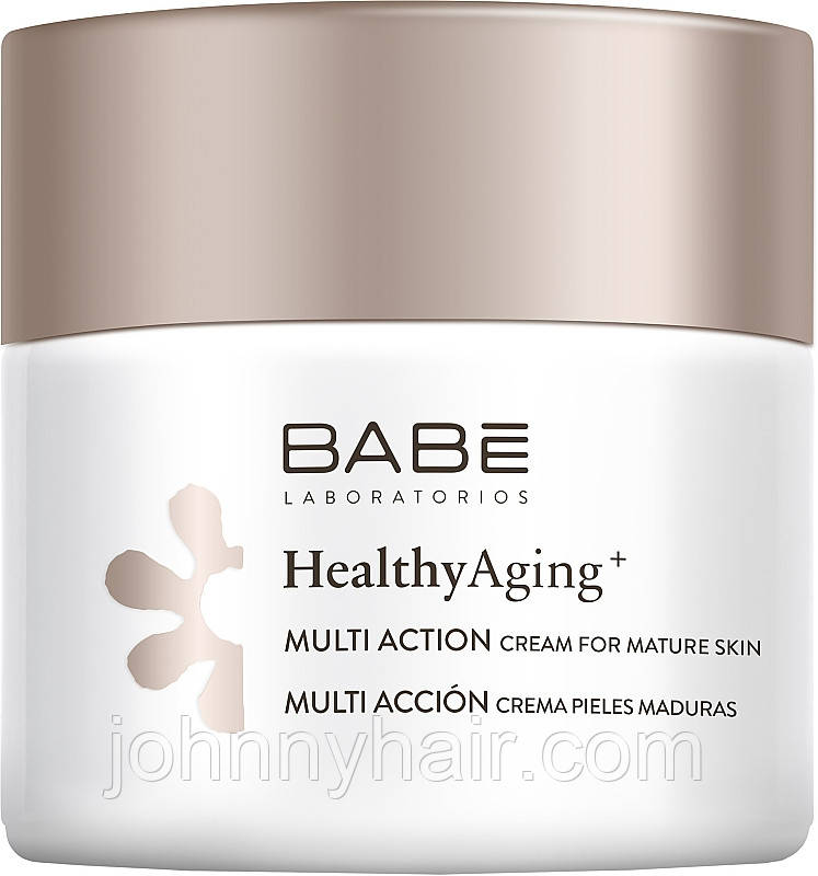 Крем мультифункціональний для зрілої шкіри обличчя 60+ Babe Laboratorios Healthy Aging Multi Action Cream For Mature Skin, 50 мл