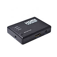 Перехідник моніторний Lucom HDMI 3x1 (Switch) Selector 1080p Act auto+пульт чорний (62.09.8005)