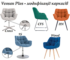 Стілець обідній Vensan plus Wood Бук 1.007 наконечники alu тканина Icon-45 (Новий Стиль ТМ), фото 2